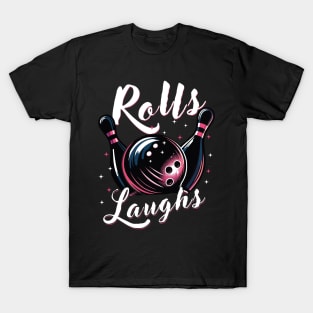 Rolls & Laughs Funny Bowling Team T-Shirt